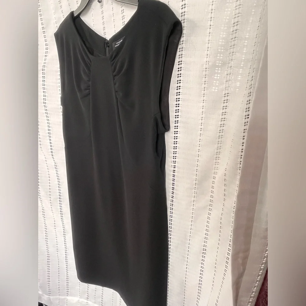 Tahari ASL Black Sheath Midi Dress Size 10P EUC - Picture 4 of 13